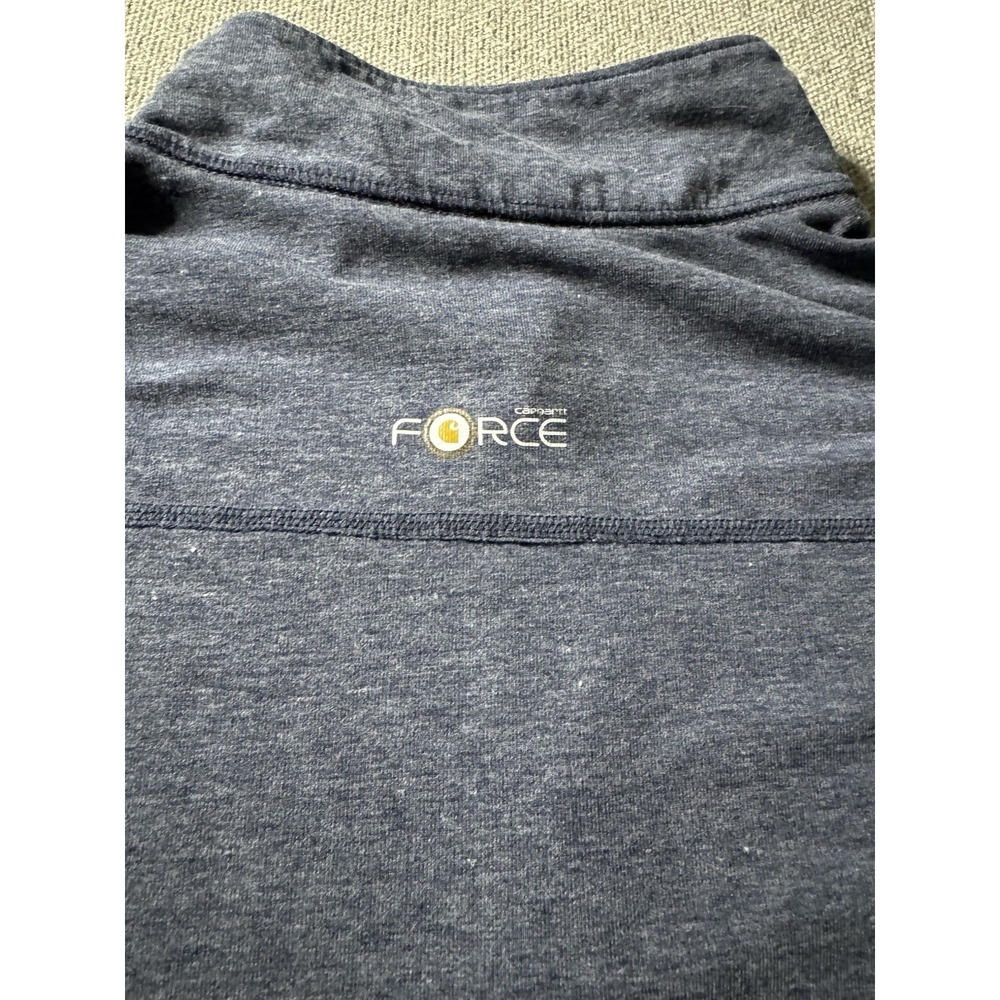 Carhartt 1/4 Zip Blue Pullover Shirt Womens Medium Force Fitted Fast Dry Reflect - Picture 11 of 11